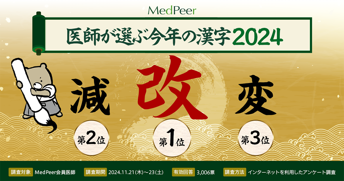 医師が選ぶ「今年の漢字」1位は”改”